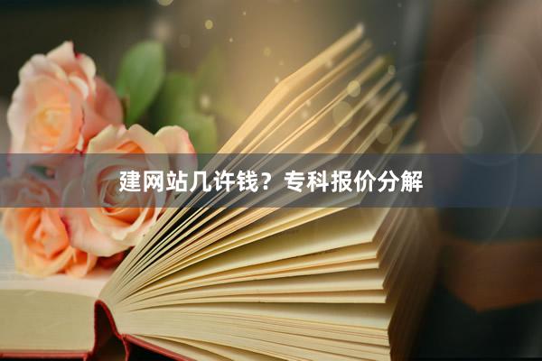 建网站几许钱？专科报价分解